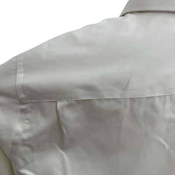 Joseph Abboud 17 34/35 Men’s Button Down Shirt Cream Color with Pattern Cotton - Picture 6 of 9